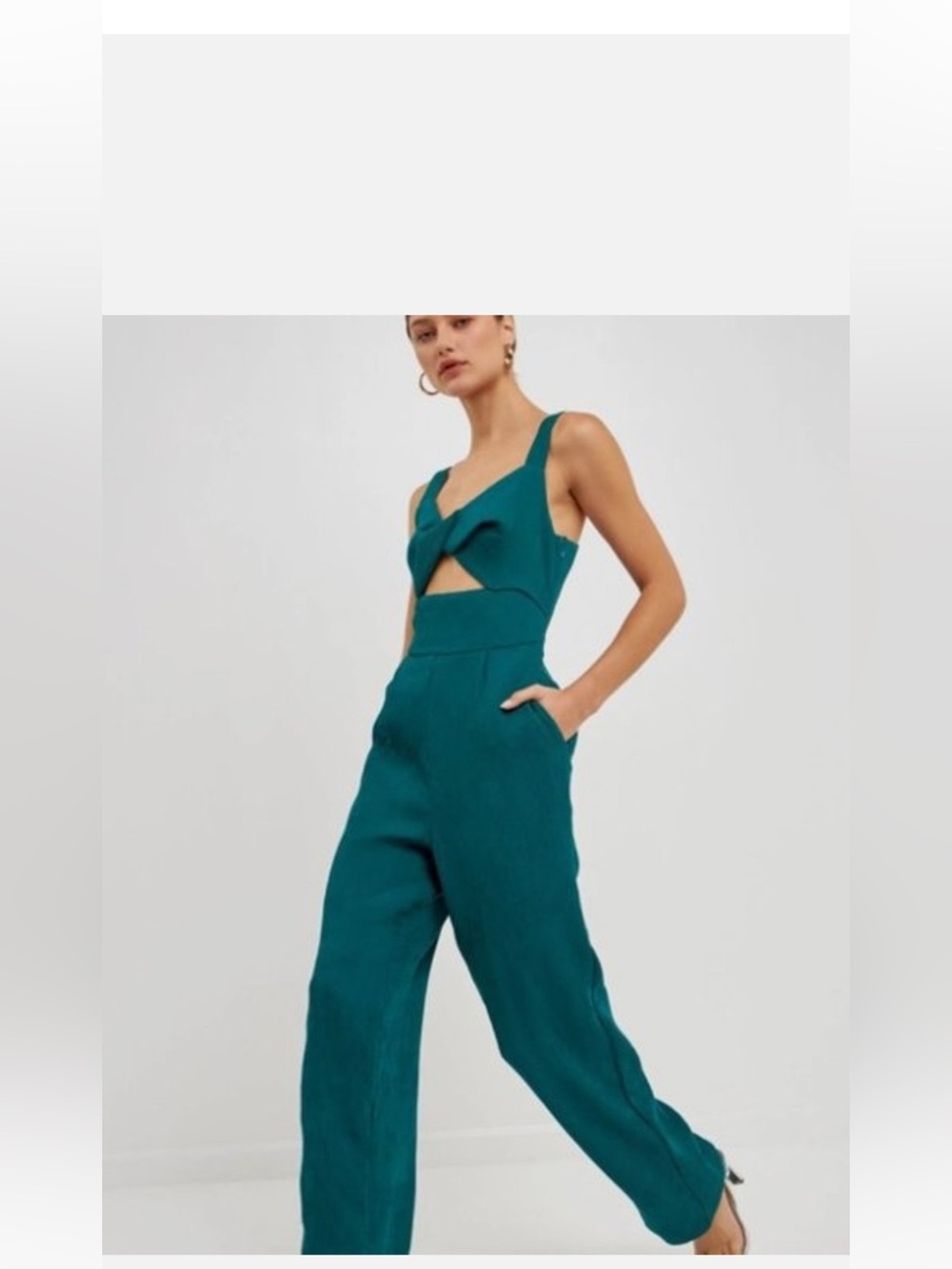 Emerald jumpsuit with peek a boo front
